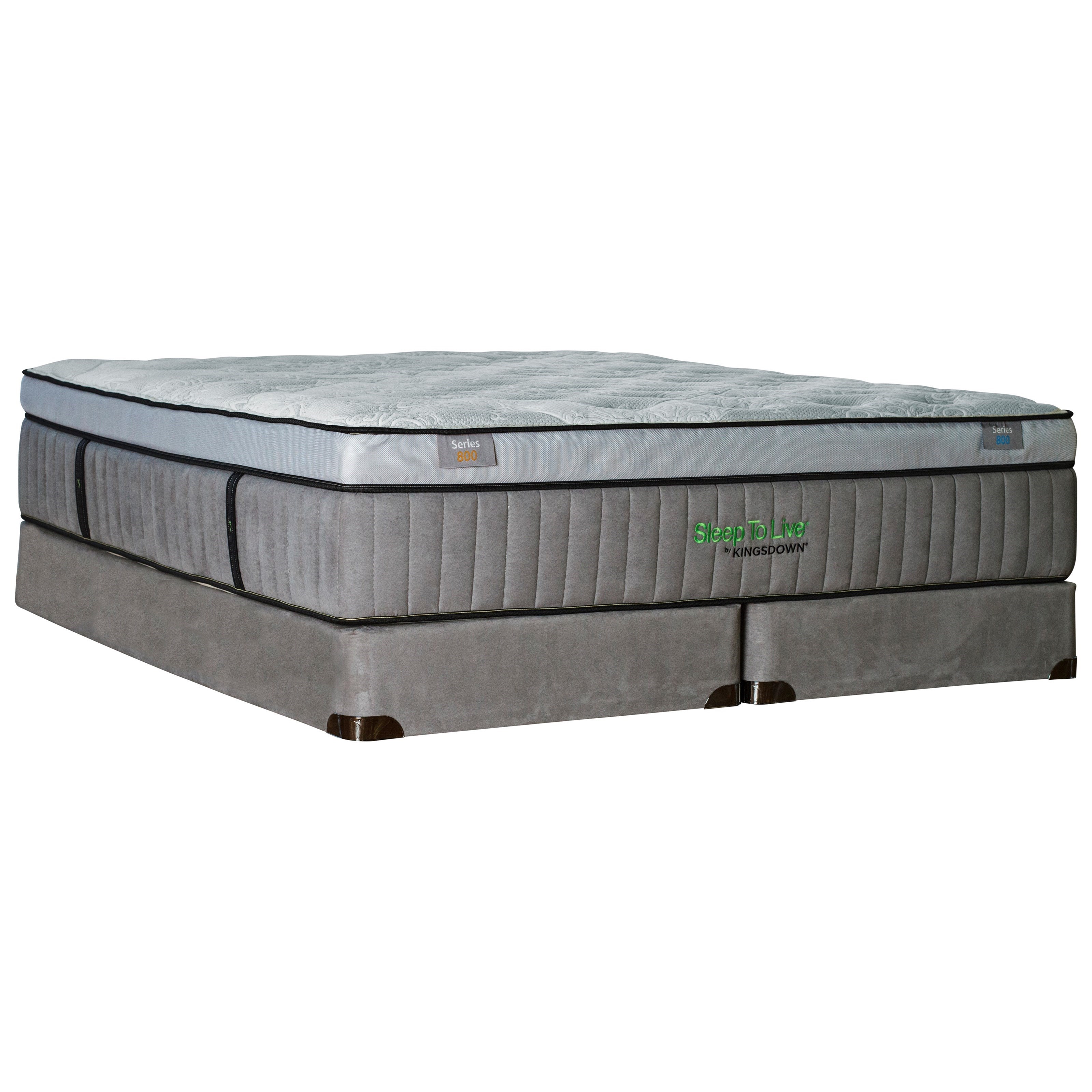 Kingsdown 5254 Green Series 800 Queen 16 1/2" Plush Box Top Luxury Mattress and SemiFlex